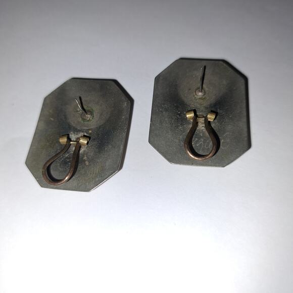 Signed Dizani Silver pierced lever Bach Dark Blue Lapis Earrings - Picture 2 of 13